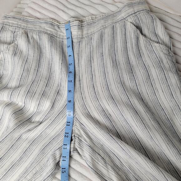 Max Studio Wide Leg Linen Cotton Pants Size XL Blue Casual Chic Summer Coastal - Picture 7 of 9
